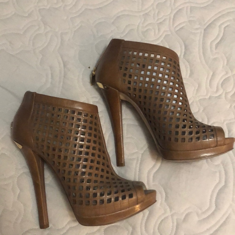 Tan brown MIchael Kors heel booties